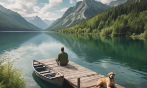 In Deep thoughts a the end of the dock. With your pup.