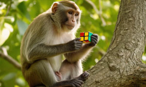 A Monkey solving a Rubiks Cube