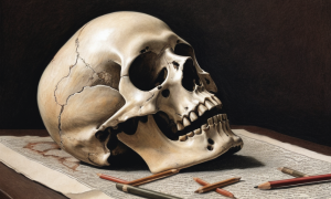 Skull and Pencils