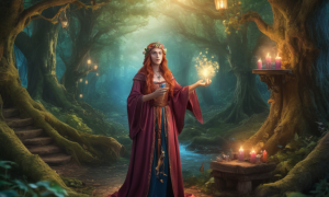Red Sorceress Casting Spell